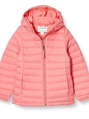 Amazon Essentials Girls Lightweight Water-Resistant Hooded Puffer Jacket Pink 10